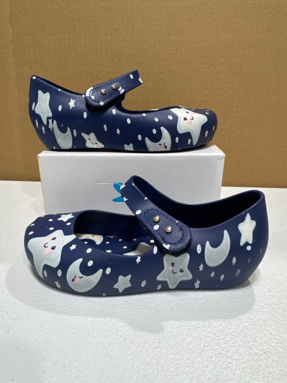 Mini Melissa Ultragirl Sweet Dreams Mary Jane shoes Blue stars and moons Size 11